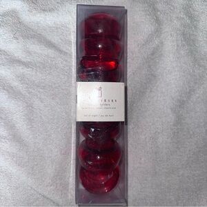 NIB Pottery Barn Red Glass Tealight Candle Holders Set Of 7